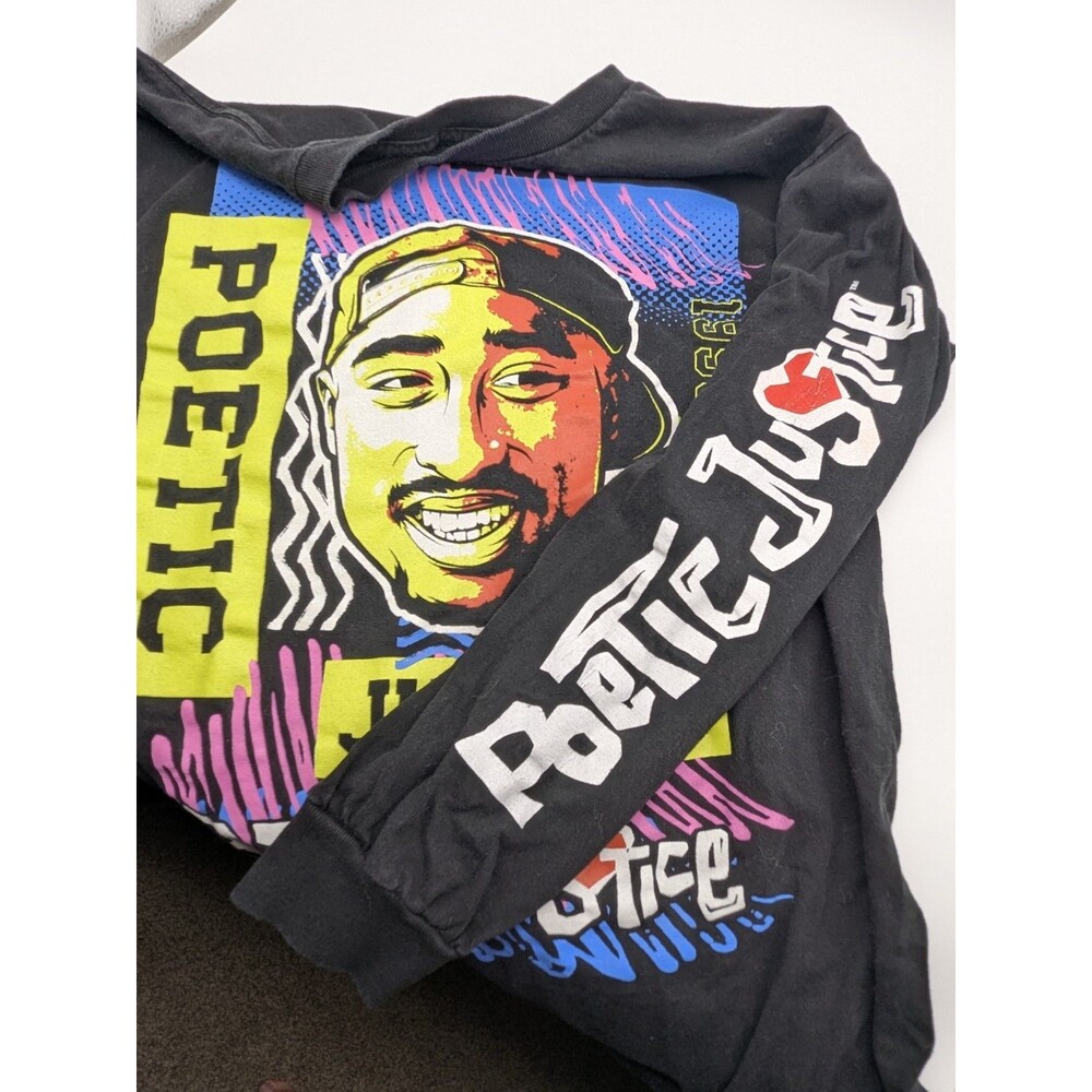 Poetic Justice 2pac Tupac Shakur Black T-Shirt Mens Long Sleeve Tee Size Small?